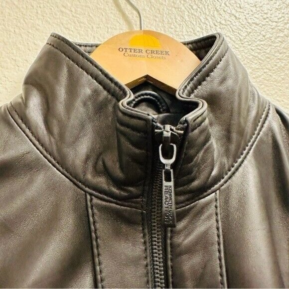 Kenneth Cole Genuine Lambskin Leather Jacket, Moto Racer Jacket-GD16 Size Medium - Picture 6 of 12